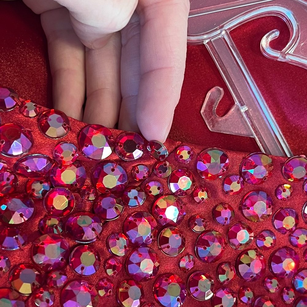 Sherri Hill Two Piece Ruby Prom Dress - Picture 7 of 15
